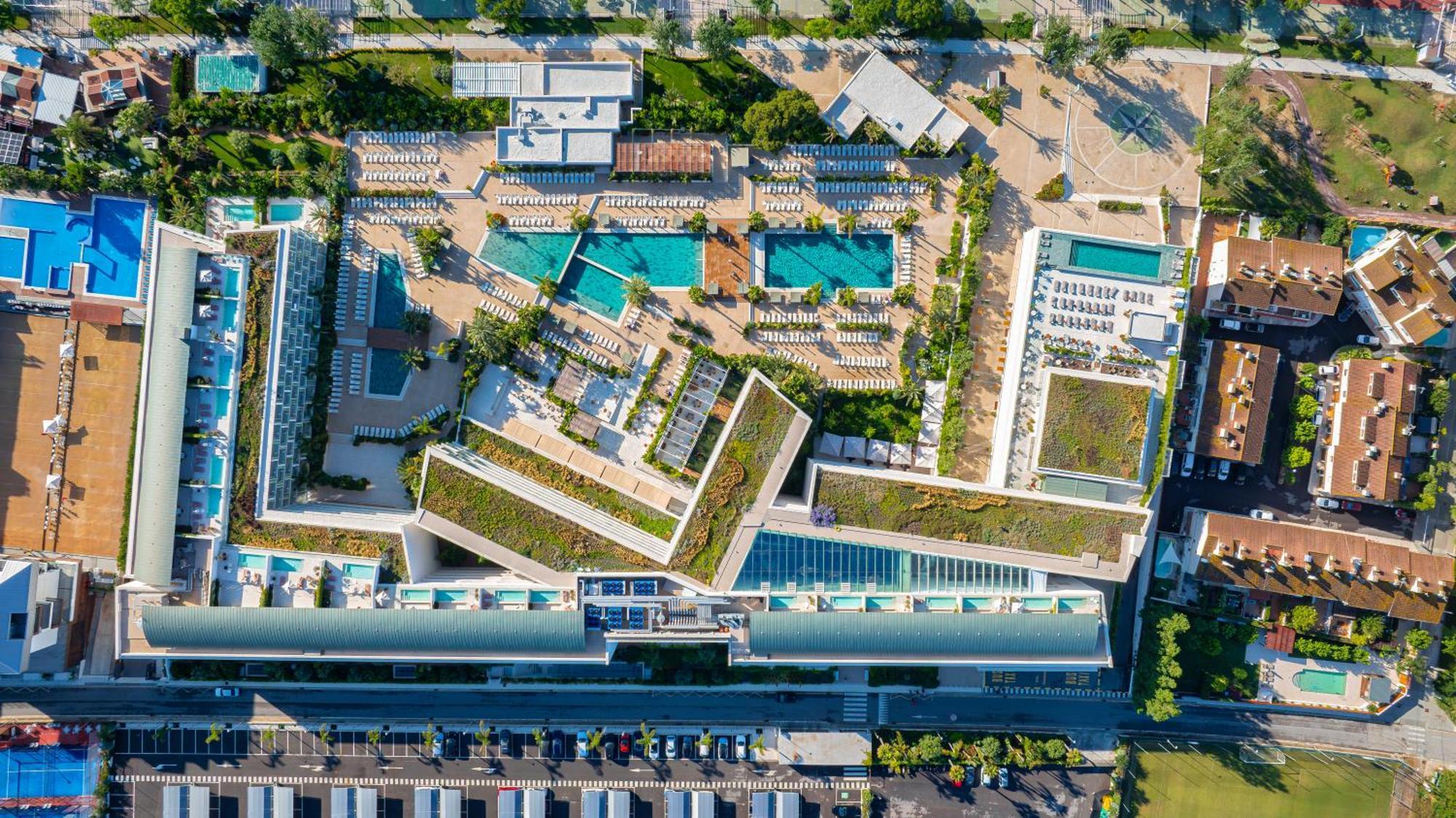 Atzavara Hotel & Spa Санта-Сусанна Экстерьер фото Aerial view of the complex